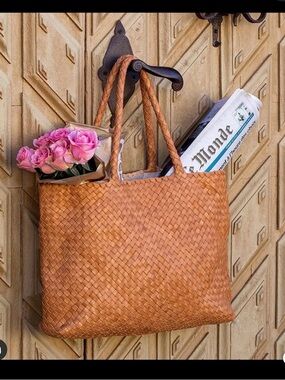 Milaner Italia Woven Leather Tote Bag
